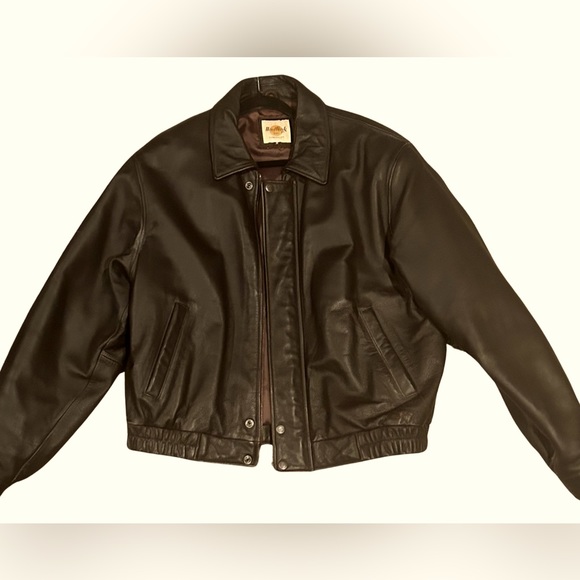 VINTAGE🍃99🍃HARD ROCK CAFE MAUI BROWN LEATHER BOMBER JACKET PURCHASED ON TRIP🍃 - Picture 8 of 12